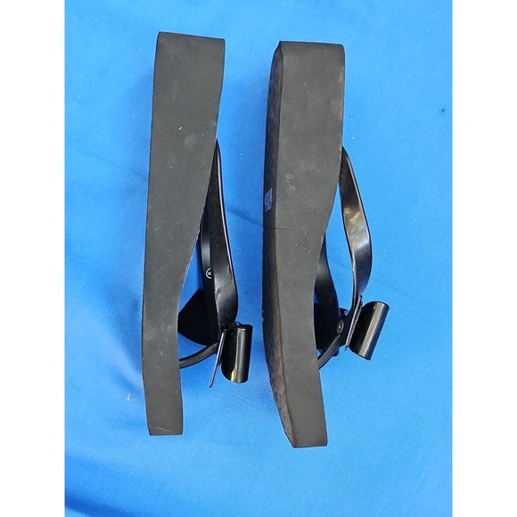 Brighton Bowie Flip Flops Sandals BIG BOW RHINESTONE‎ Wedge Blingy Sz 9/9.5 - Picture 6 of 9